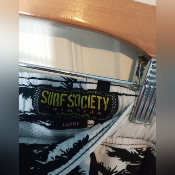 New Surf Society Black Palm Tree Swim Shorts - Picture 4 of 4